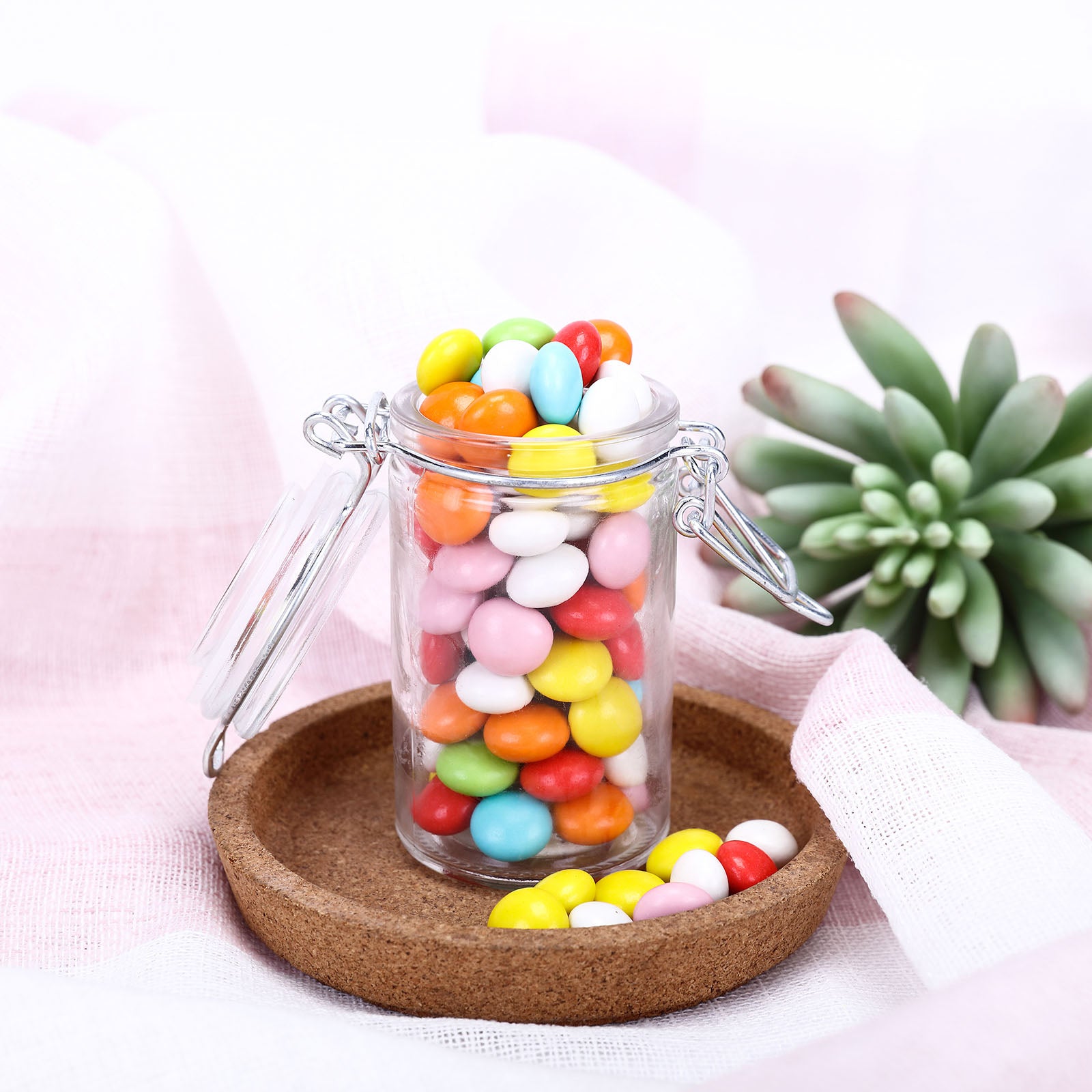Efavormart Set of 3 Glass Apothecary Candy Jars With Lids - 9/10/11