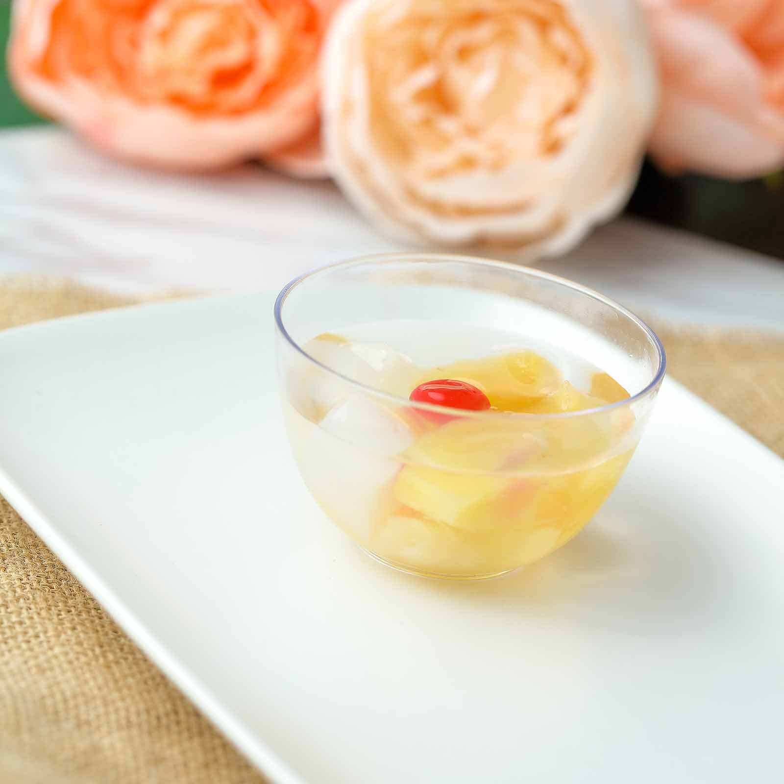 Plastic Bowls - Clear Floral Dessert Bowls