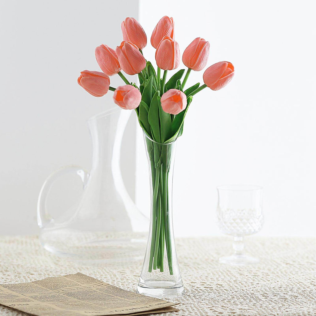 Coral Real Touch Foam Tulip Bouquets | eFavormart.com