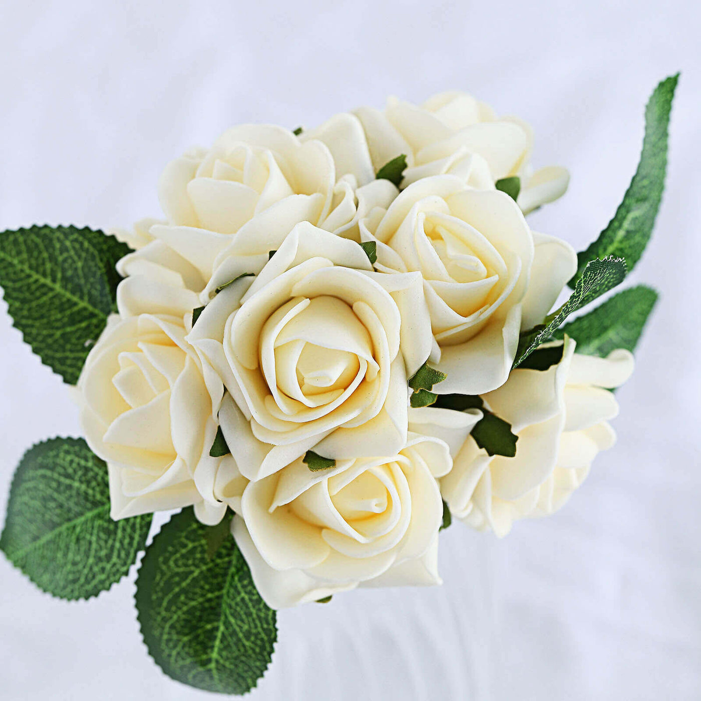 24 Cream Artificial Roses with Stem 2