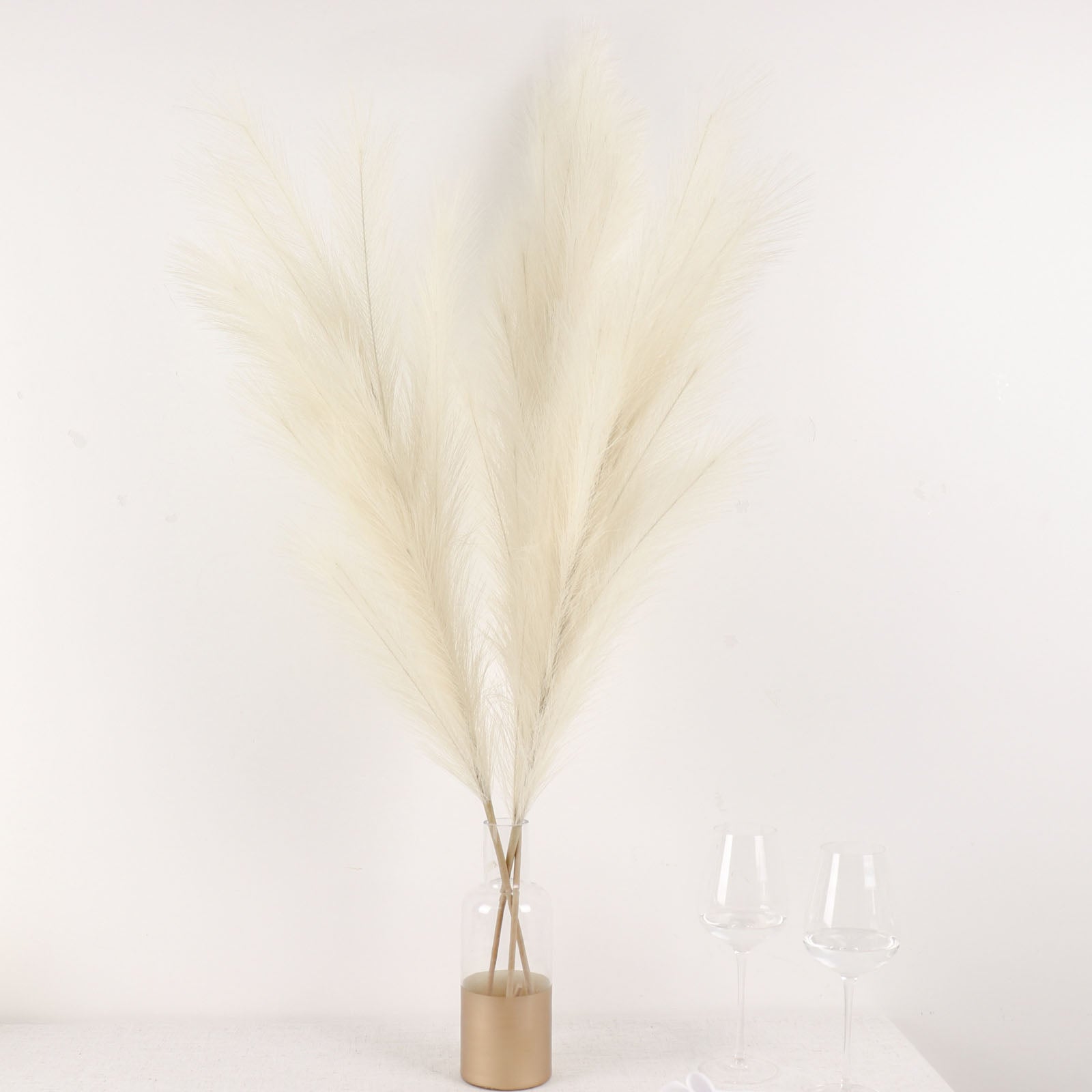 Large Cream Faux Pampas Grass - Individual