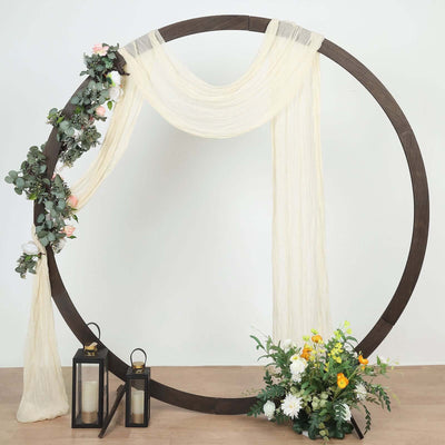 Cream Gauze Cheesecloth Draping Fabric Wedding Arch Decorations, Window Scarf Valance Drapes, Boho Arbor Long Curtain Panel 20ft