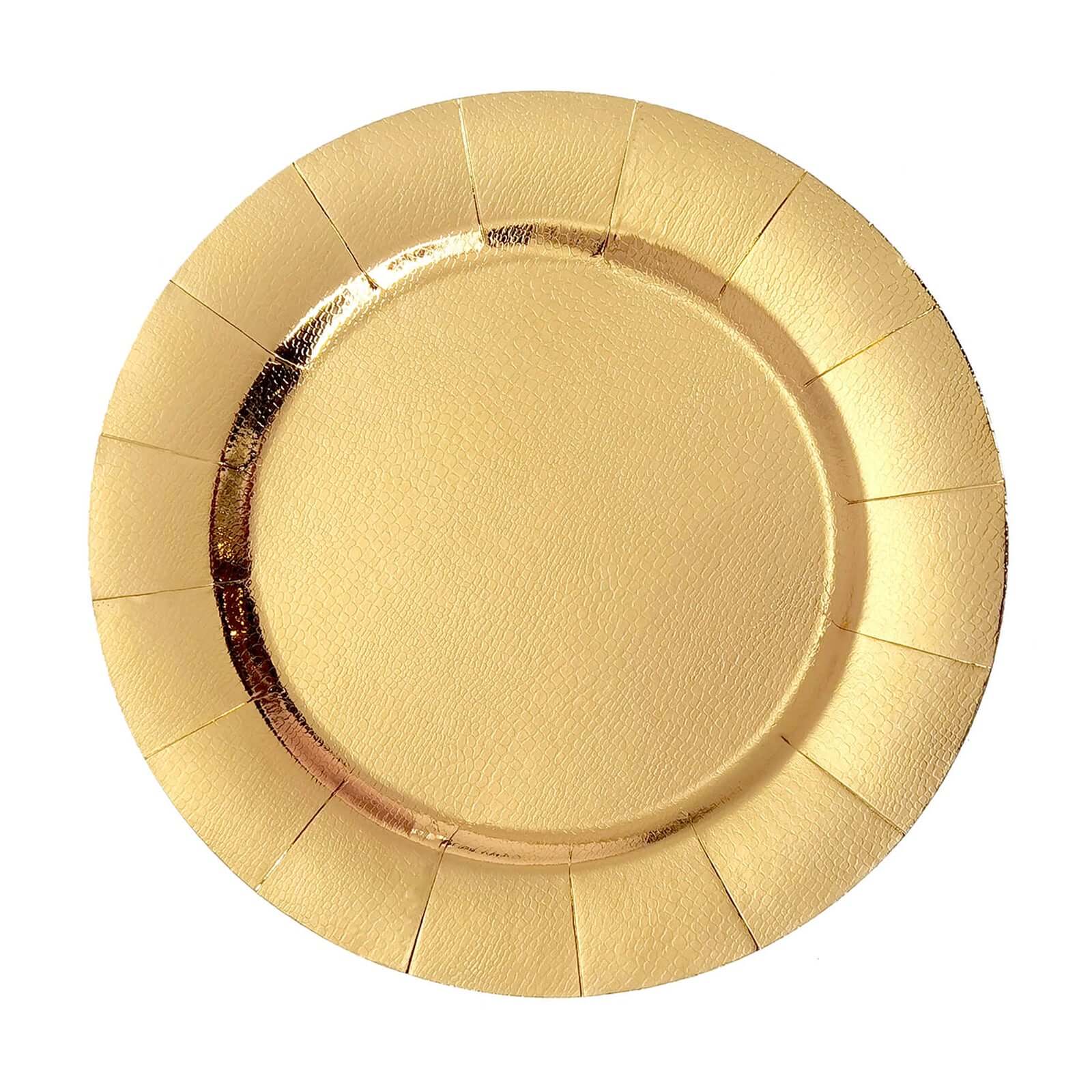 10-Pack Gold Disposable Charger Plates | eFavormart.com