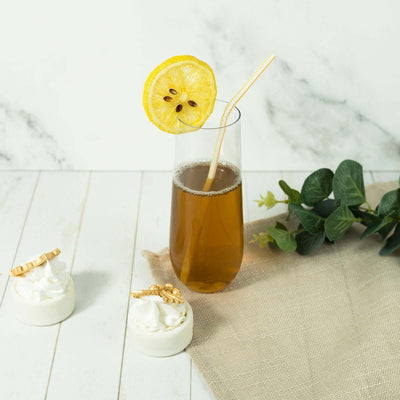 6 Pack Plastic Champagne Flutes in Clear, Reusable Lightweight Champagne Glass 9oz