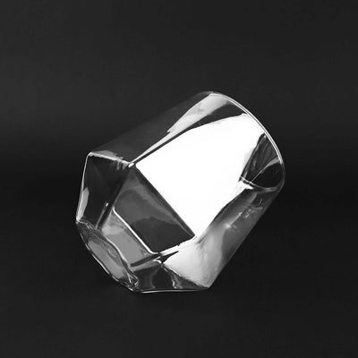 12-Pack Clear Plastic Diamond Shaped Whiskey Cups 12oz, Shatterproof Stemless Wine Glasses - Reusable Tumblers