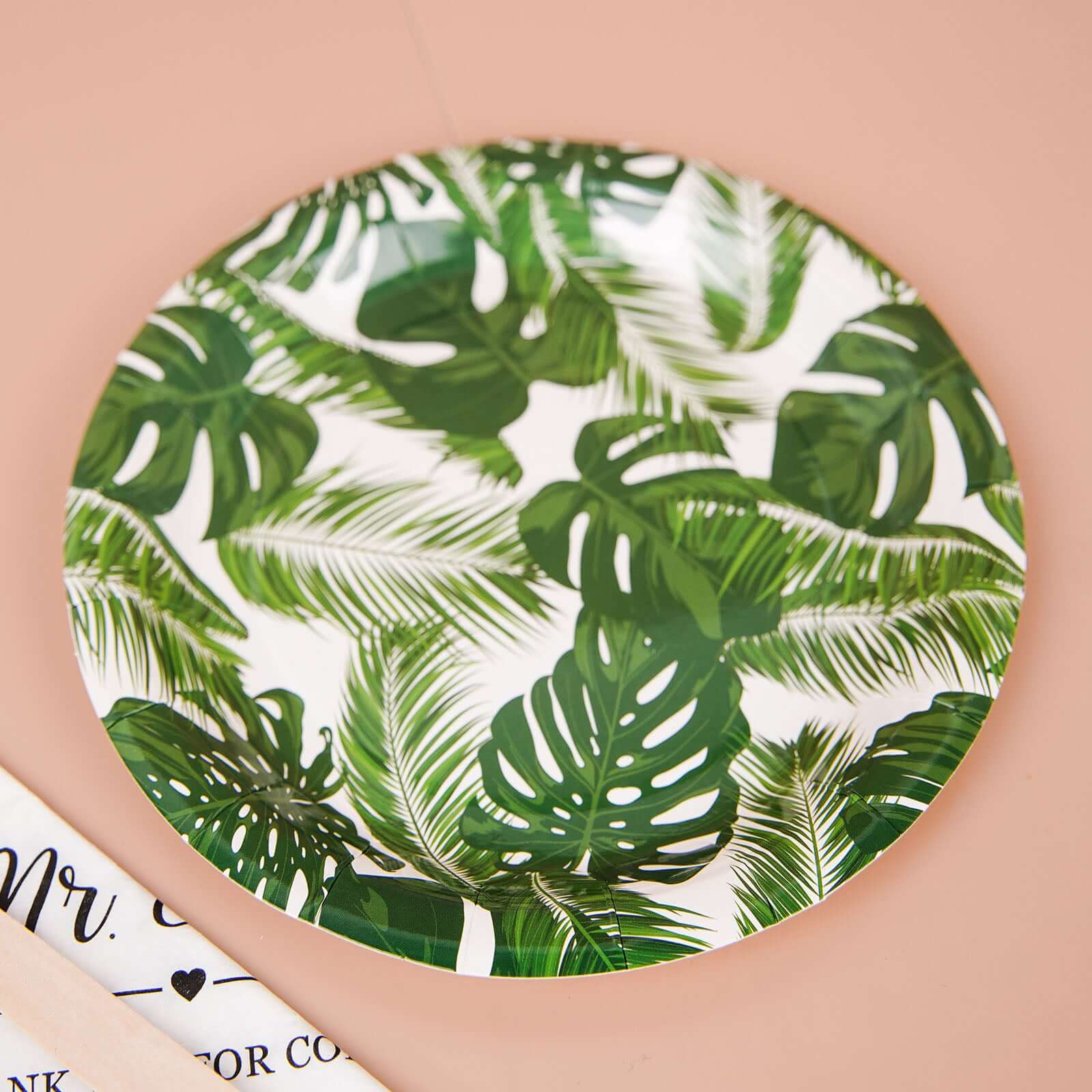 Tropical Palm Leaf Mix Dessert Disposable Paper Plates