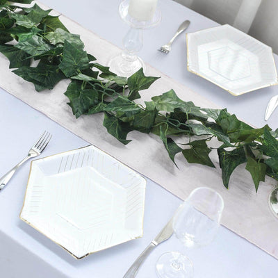 Dark Green UV Protected Artificial Silk Ivy Leaf Garland Vine, Outdoor/Indoor 8ft