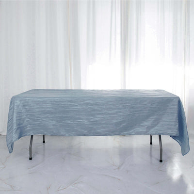 Taffeta Rectangle Tablecloth 60"x102" Dusty Blue Accordion Crinkle Table Cover