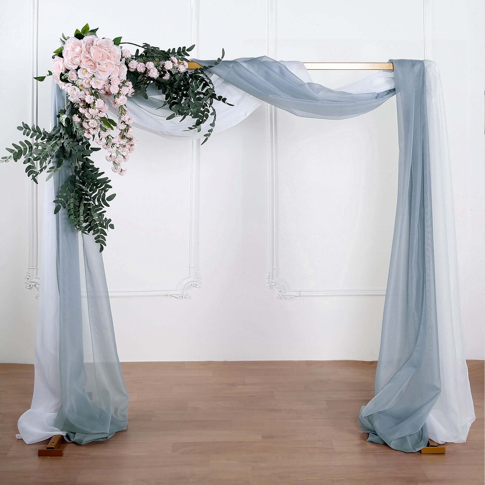 Dusty Blue Sheer Organza Wedding Arch Draping Fabric | eFavormart.com