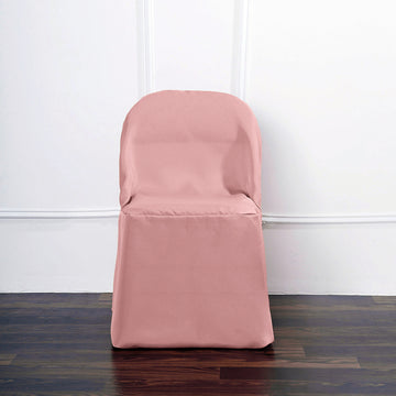Dusty Rose Polyester Folding Chair Cover: Add Elegance and Versatility to Your Event