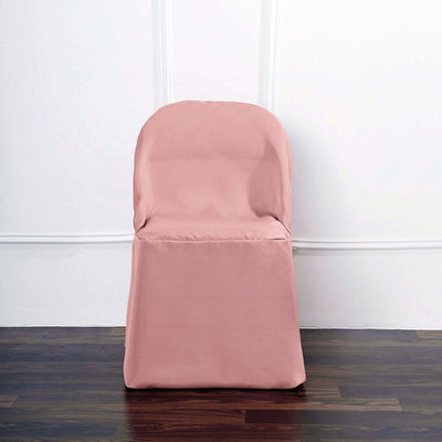 Polyester Folding Chair Cover Dusty Rose - Reusable Stain-Resistant Slipcover