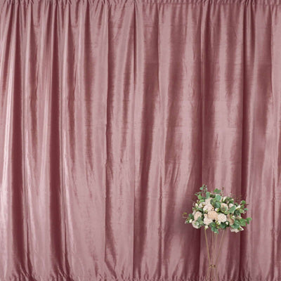 Crushed Velvet Backdrop Curtain – Dusty Rose 8ft x 8ft Event Drape with Rod Pocket, Privacy Panel for Photo Booths & Events