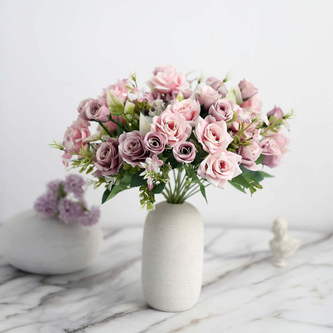 Dusty Rose Real Touch Silk Rose Bouquet | eFavormart.com