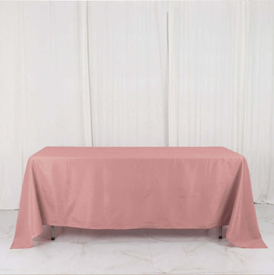 Polyester Rectangle Tablecloth 72"x120" Dusty Rose with Wrinkle-Resistant Finish - Reusable Table Cover