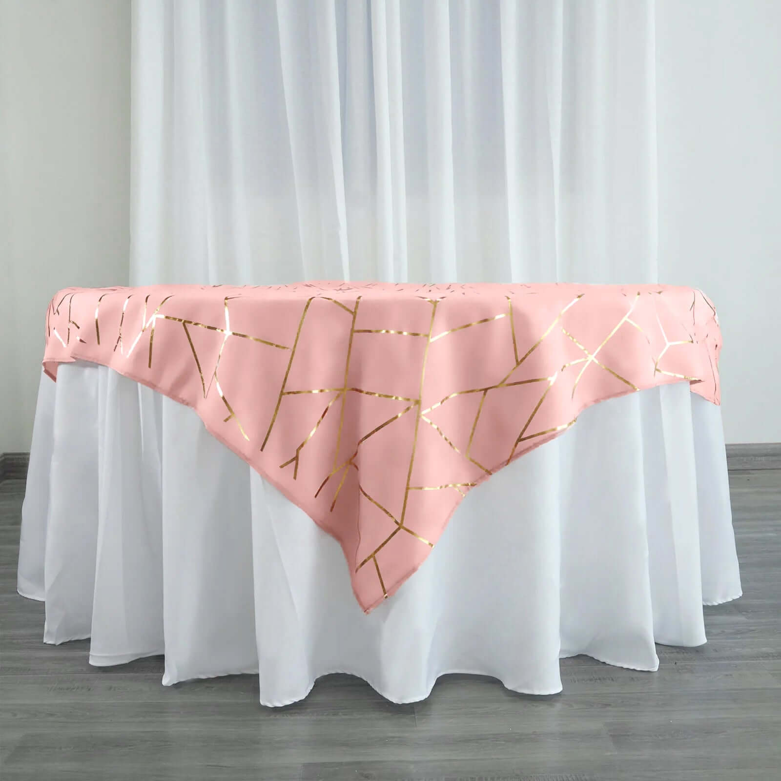 Dusty Rose Seamless Polyester Square Table Overlay 54x54 In