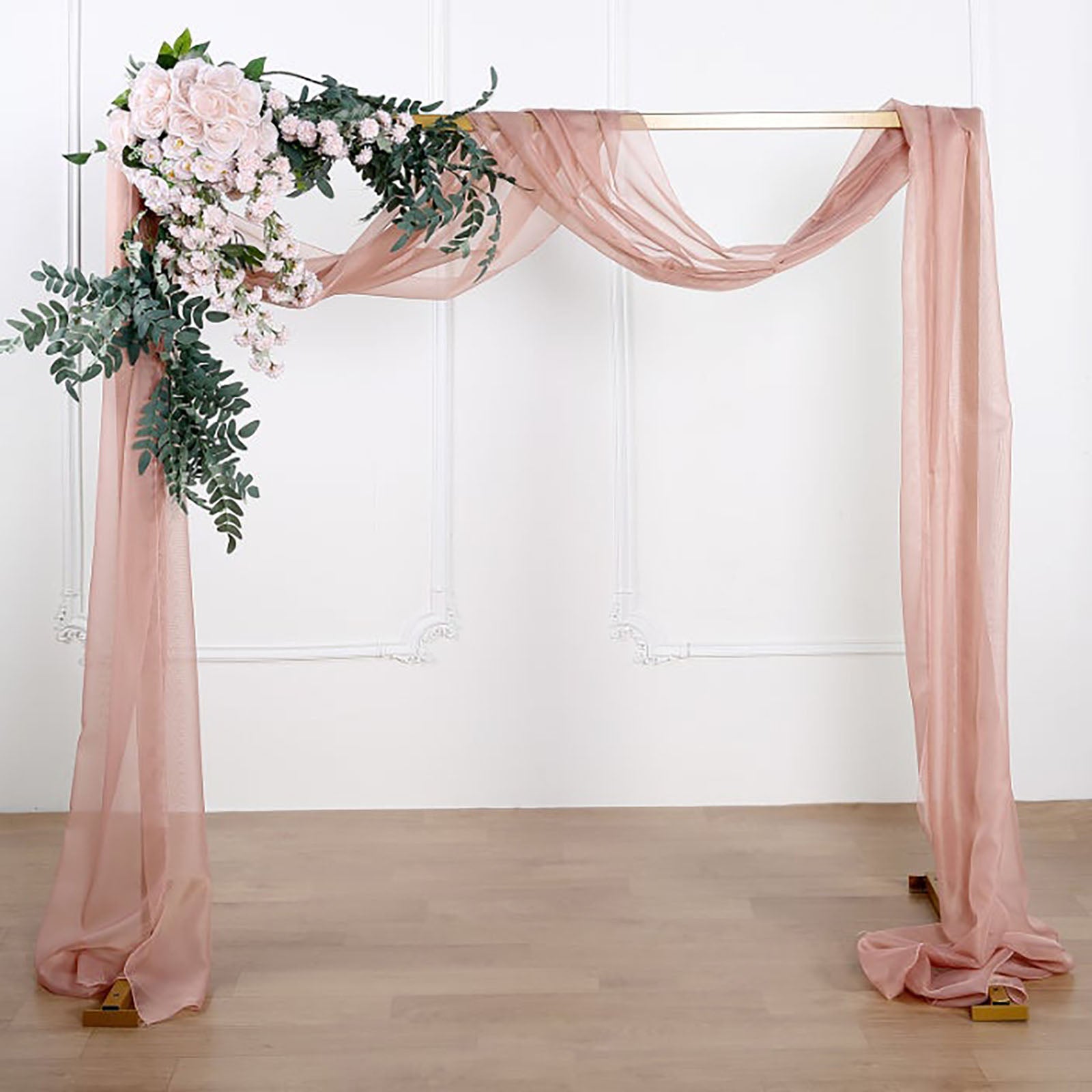Wedding Arch Flowers  Flower Arch Decor with Drapes - Dusty Rose