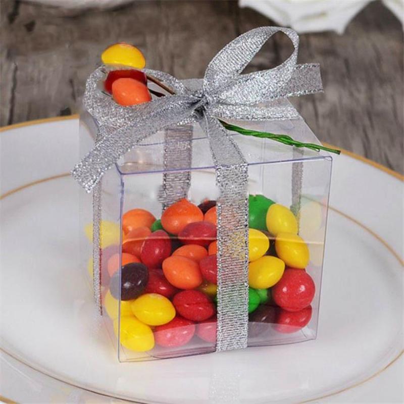 25 CLEAR Plastic FAVOR BOXES 4x4x2 Wedding Party Decorations GIFT Supply  SALE