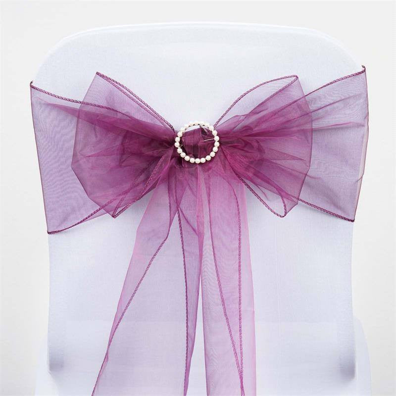 Eggplant Organza Chair Sash