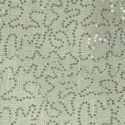 Silver Sequin Burlap Fabric Roll, DIY Craft Jute Fabric Bolt 54"x4 Yards