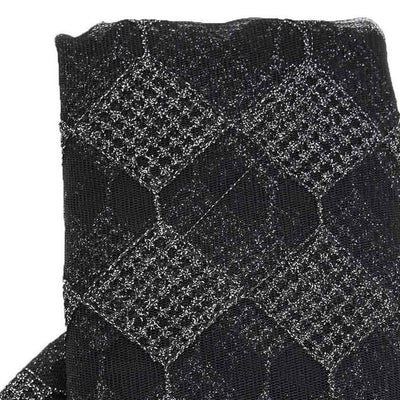 Black / Silver Buffalo Plaid Polyester Fabric Roll, Checkered Netting DIY Craft Fabric Bolt 54"x4 Yards