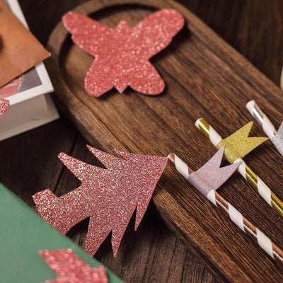 10 Pack Self-Adhesive Glitter DIY Craft Foam Sheets - Rose Gold 12"x10"