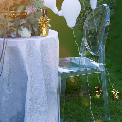 Acrylic Banquet Ghost Chair Clear with Oval Back - Transparent Armless Design for Sophisticated Events