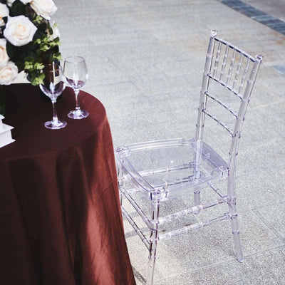 Resin Transparent Chiavari Chair Clear - Armless Stackable Design for Sophisticated Events