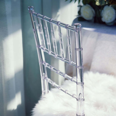 Resin Transparent Chiavari Chair Clear - Armless Stackable Design for Sophisticated Events