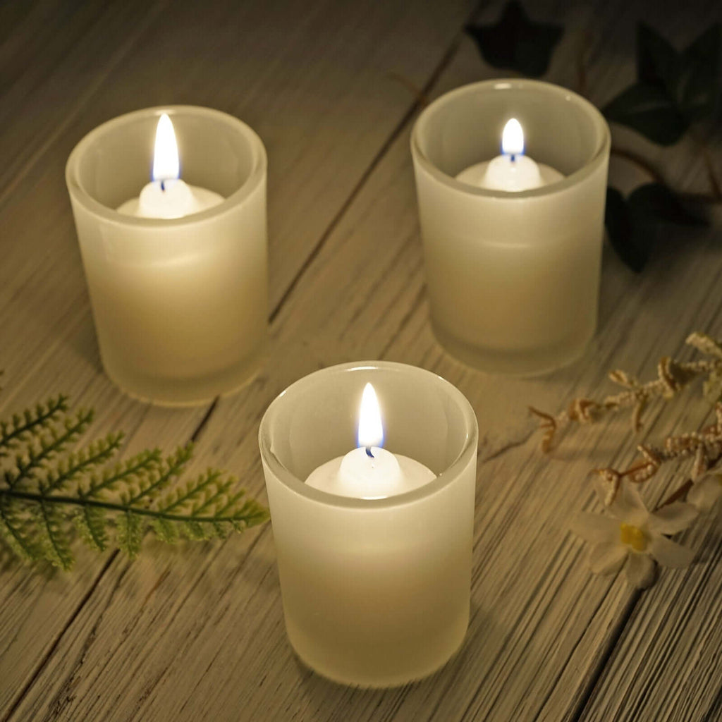 12-Pack Frosted Glass Votive Candle Holders | eFavormart.com