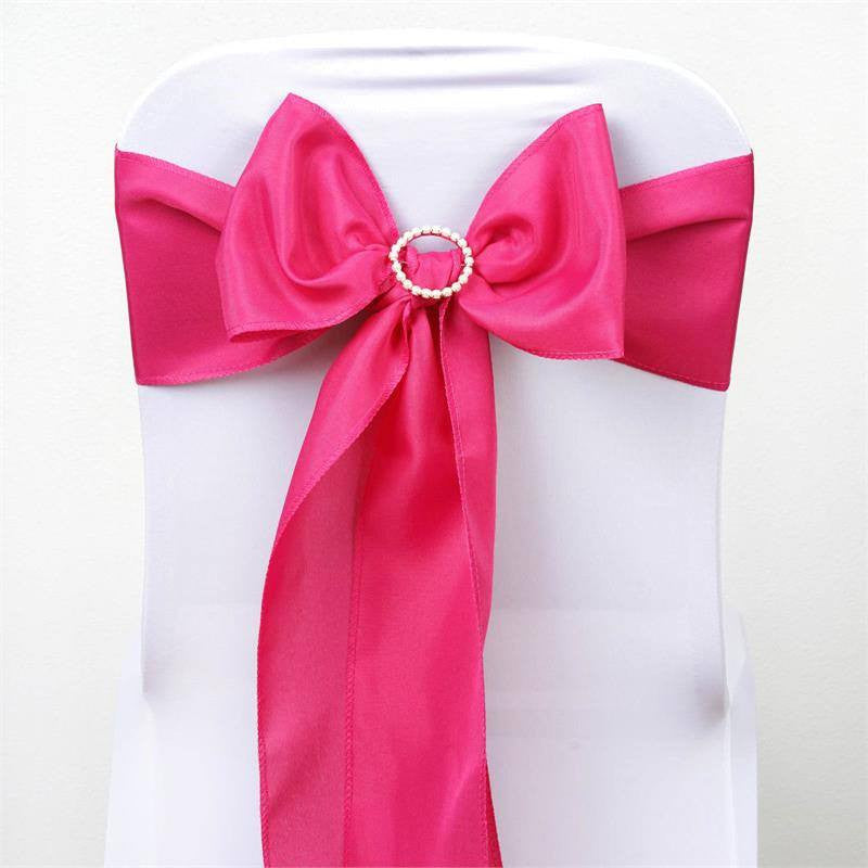 5-Pack Fuchsia Polyester Chair Sashes | eFavormart.com