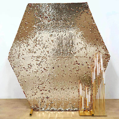 Gold Big Payette Sequin Sparkly Hexagon Wedding Arch Cover 8ftx7ft