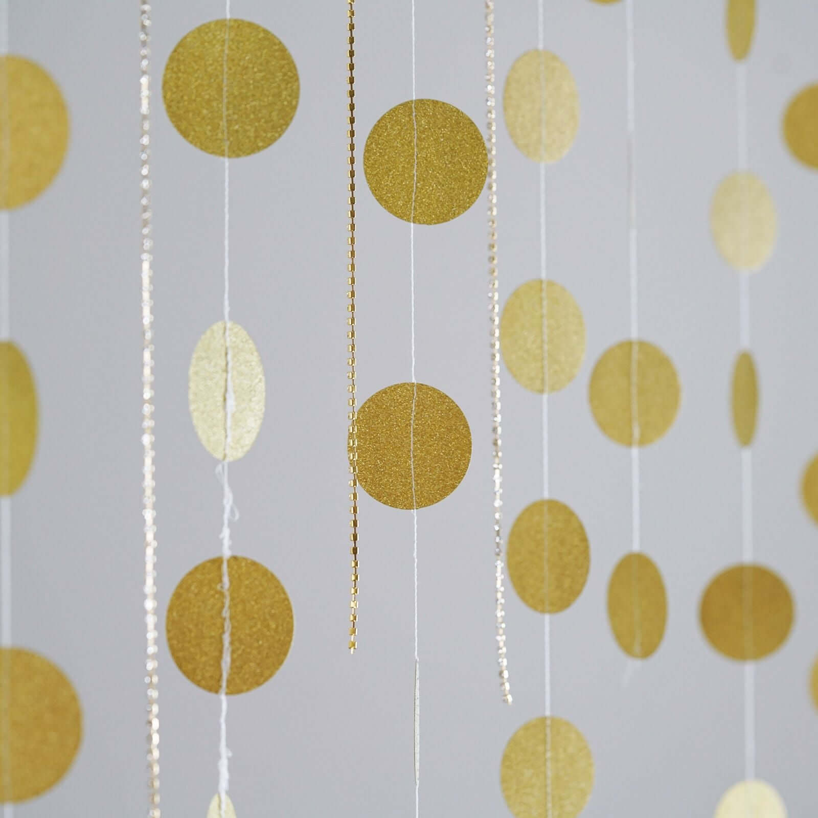 3-Pack 7.5ft Gold Circle Dot Party Garland | eFavormart.com