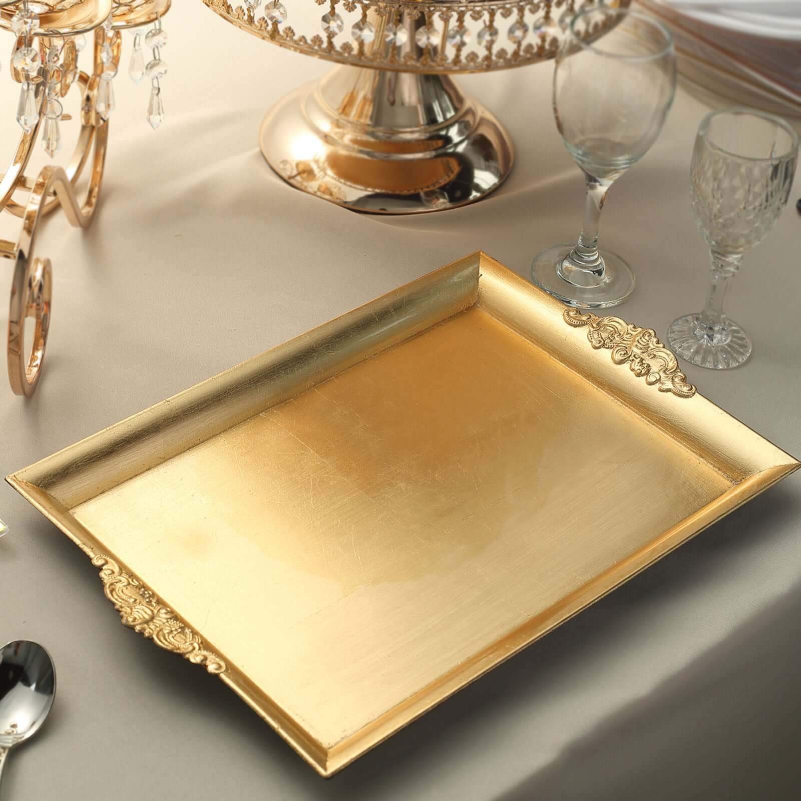 Gold plastic hotsell serving platters