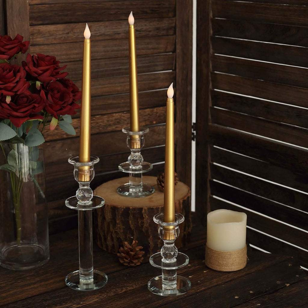 Gold Warm Flameless LED Taper Candles