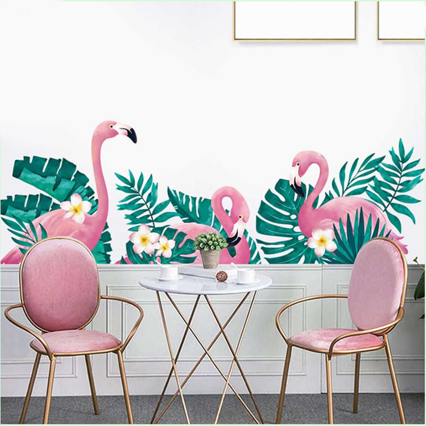 Green Tropical Palm & Flamingo Wall Decals | eFavormart.com