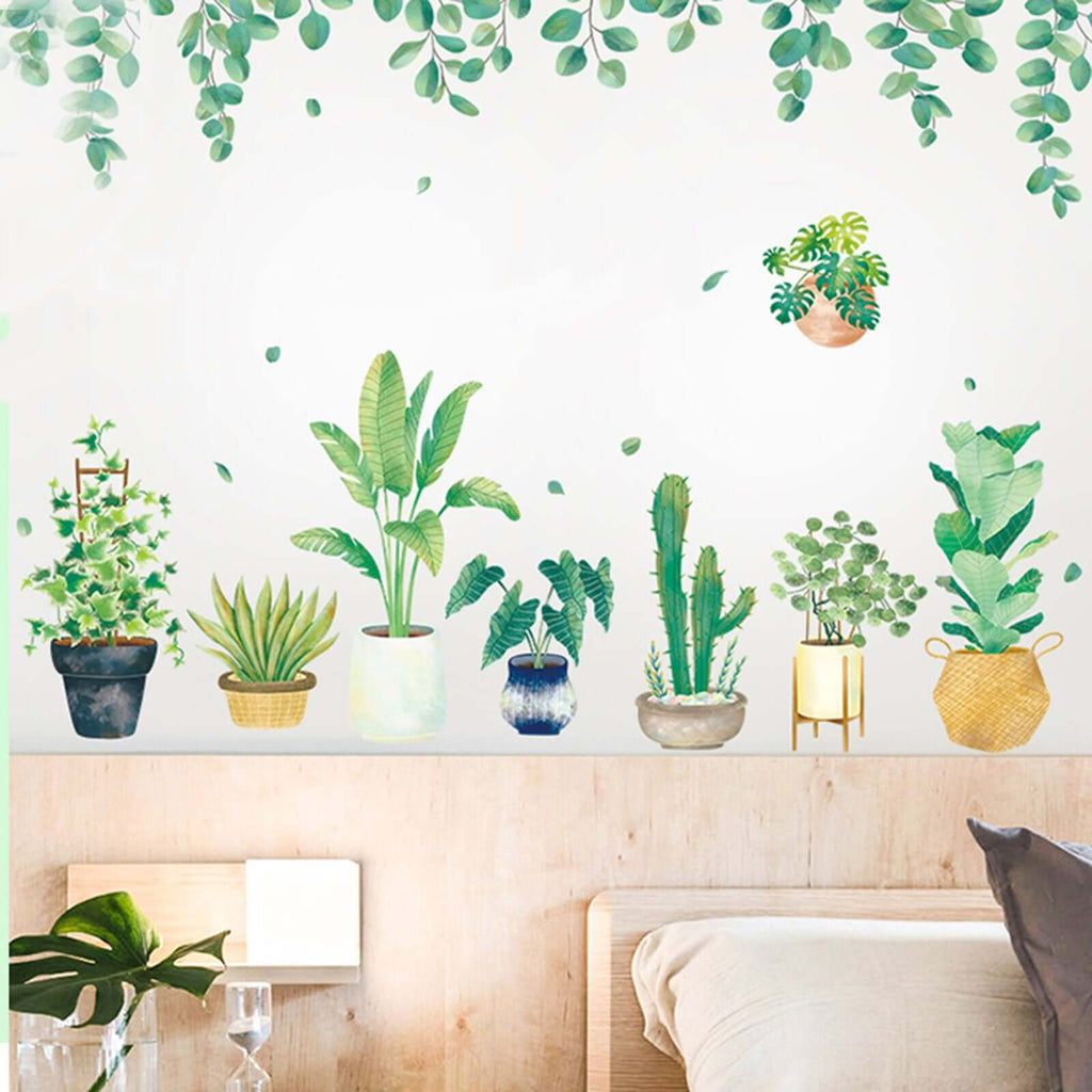 Tropical Potted Plants Wall Decals - Peel & Stick