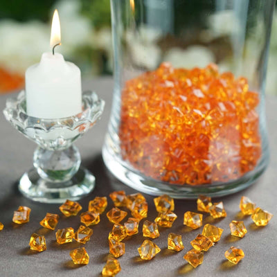 400 Pcs Orange Acrylic Ice Bead Vase Fillers Mini - Chic DIY Craft Crystals for Tables & Decorative Arrangements