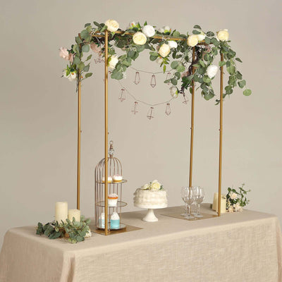 Gold Metal Adjustable Flower Arch Stand 48" Tall Over-The-Table Frame - Wedding Display