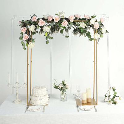 Gold Metal Adjustable Flower Arch Stand 48" Tall Over-The-Table Frame - Wedding Display