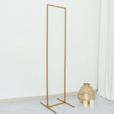 Slim Gold Metal Frame Wedding Arch, Rectangular Backdrop Stand, Floral Display Frame 5.5ft