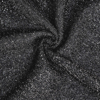 Black Shimmer Tinsel Spandex Wedding Arch Cover For Fitted Round Top Chiara Backdrop Stand 5ft