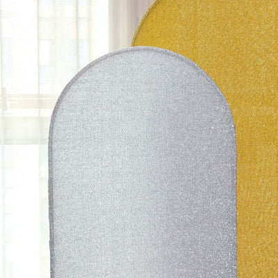 Silver Shimmer Tinsel Spandex Wedding Arch Cover For Fitted Round Top Chiara Backdrop Stand 5ft