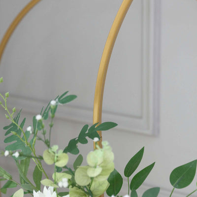 Gold Metal Wedding Arch Chiara Backdrop Stand Floral Display Frame With Round Top 7ft