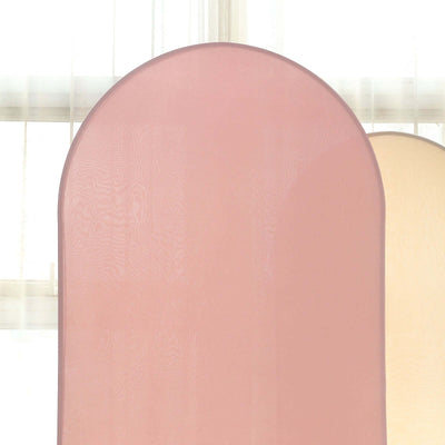 Matte Dusty Rose Spandex Fitted Wedding Arch Cover For Round Top Chiara Backdrop Stand 7ft
