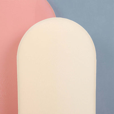 Matte Beige Spandex Fitted Wedding Arch Cover For Round Top Chiara Backdrop Stand 5ft