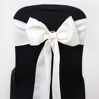 5 Pack Polyester Chair Sashes 6"x108" Ivory