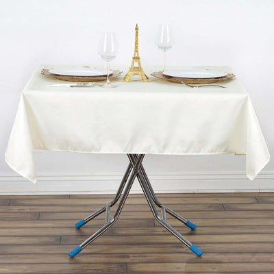 Premium Polyester Square Tablecloth 54"x54" Ivory - 220GSM Wrinkle-Resistant Table Cover