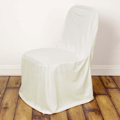 Scuba Stretch Banquet Chair Cover Ivory - Wrinkle Free & Durable Slim Fit Slipcover
