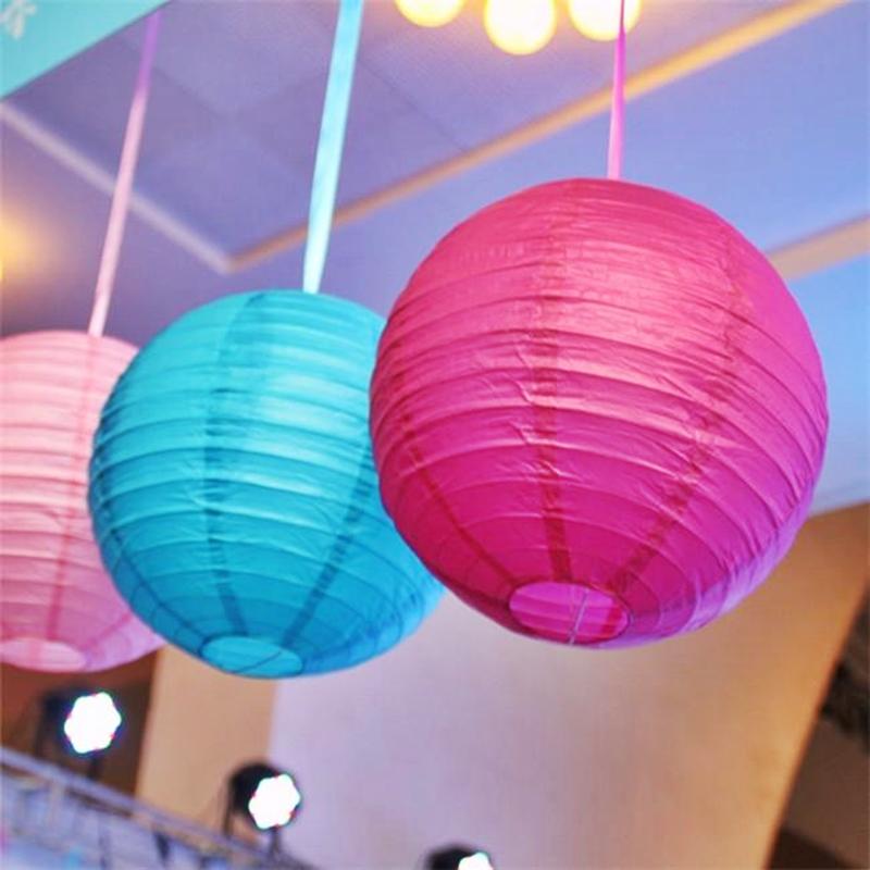 Pink Hanging Paper Lanterns Round Assorted Size