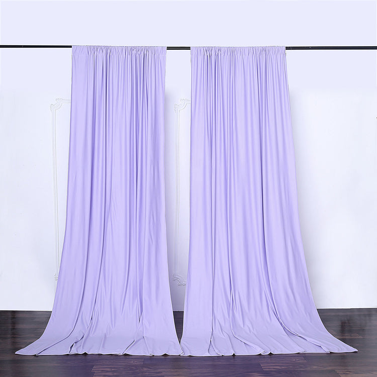 Lavender Lilac Scuba Polyester Backdrop Drape Curtains, Inherently Flame Resistant Divider Panels
